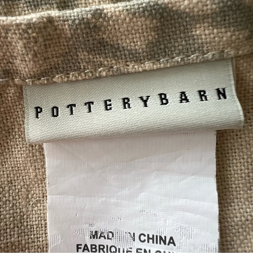 Pottery Barn Alessandra Paisley Linen Blend Shower Curtain Green/Gray GUC